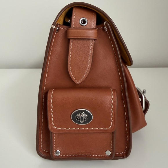 Coach Western Tabby Bag Silver/Burnished Amber Full Grain Leather Suede - Picture 4 of 10